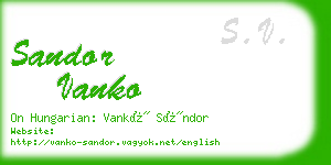 sandor vanko business card